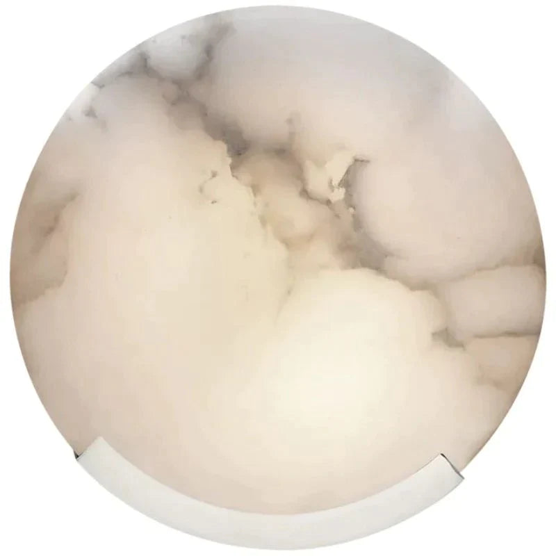 Iris Alabaster Round Plate Sconce,Modern Wall Lamp - gildlamps
