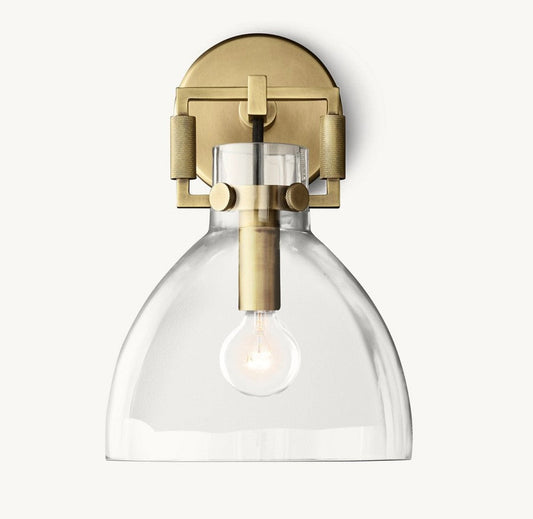 Mechanic Glass Cloche Sconce 8"