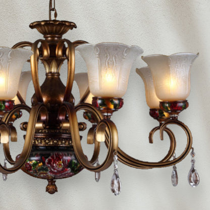 5-Light Traditional Chandelier with Glass Shades