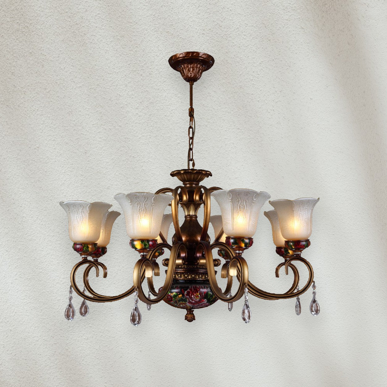 5-Light Traditional Chandelier with Glass Shades