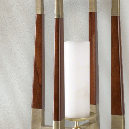 Modern Pendant Light with Wood and Metal Frame