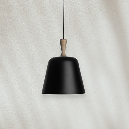 Modern Pendant Light with Metal Shade and Wood Accent