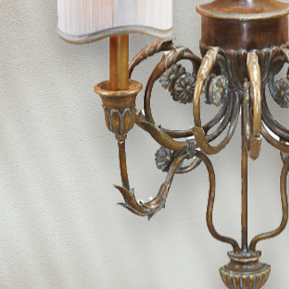 Traditional 2-Light Wall Sconce with Fabric Shades