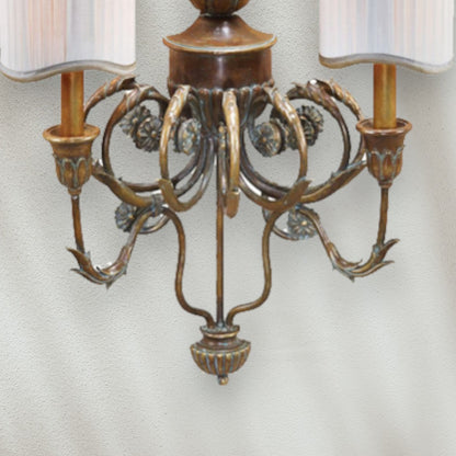 Traditional 2-Light Wall Sconce with Fabric Shades