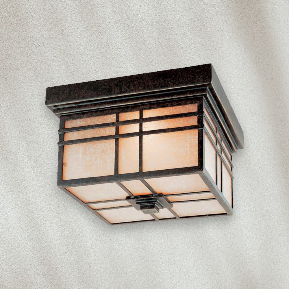 Traditional Square Ceiling Light with Frosted Glass