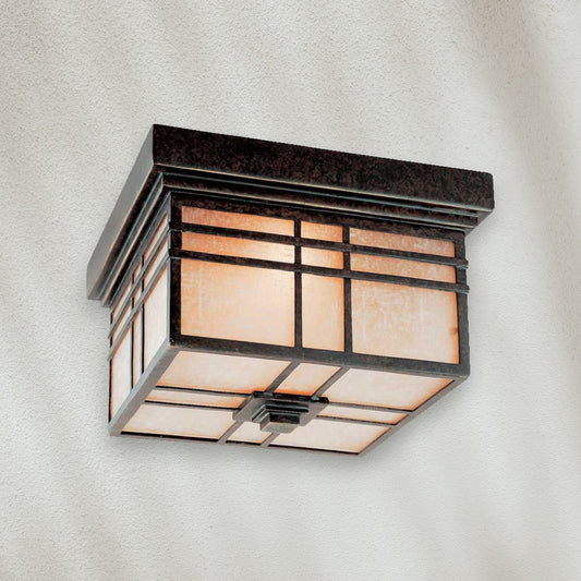 Traditional Square Ceiling Light with Frosted Glass