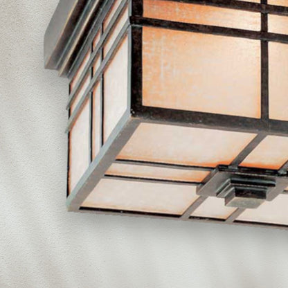 Traditional Square Ceiling Light with Frosted Glass