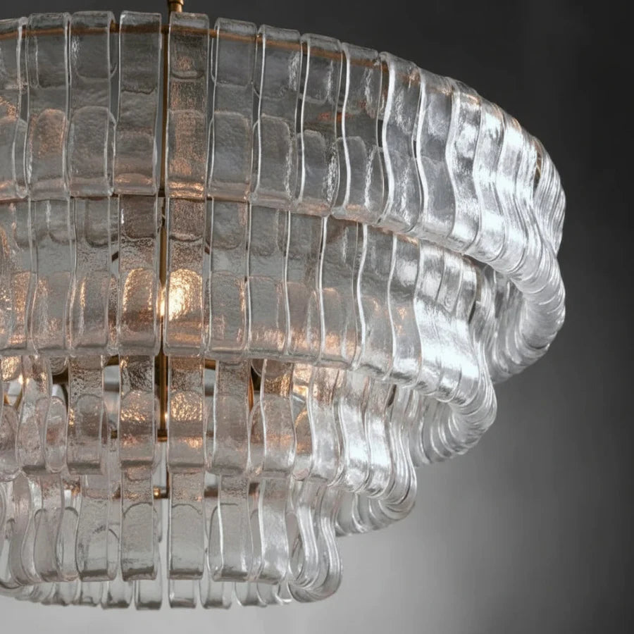 Ghiaccio Glass Round Chandelier 24" 36" 48" 60"