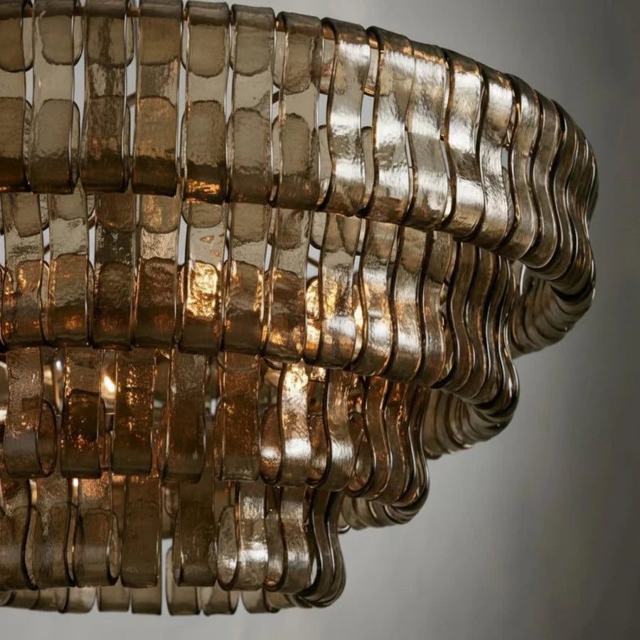 Ghiaccio Glass Round Chandelier 24" 36" 48" 60"