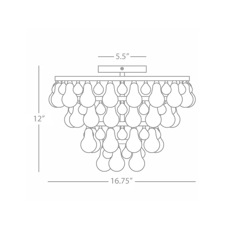 Anqeer Waterdrop Flushmount 17"-gildlamps
