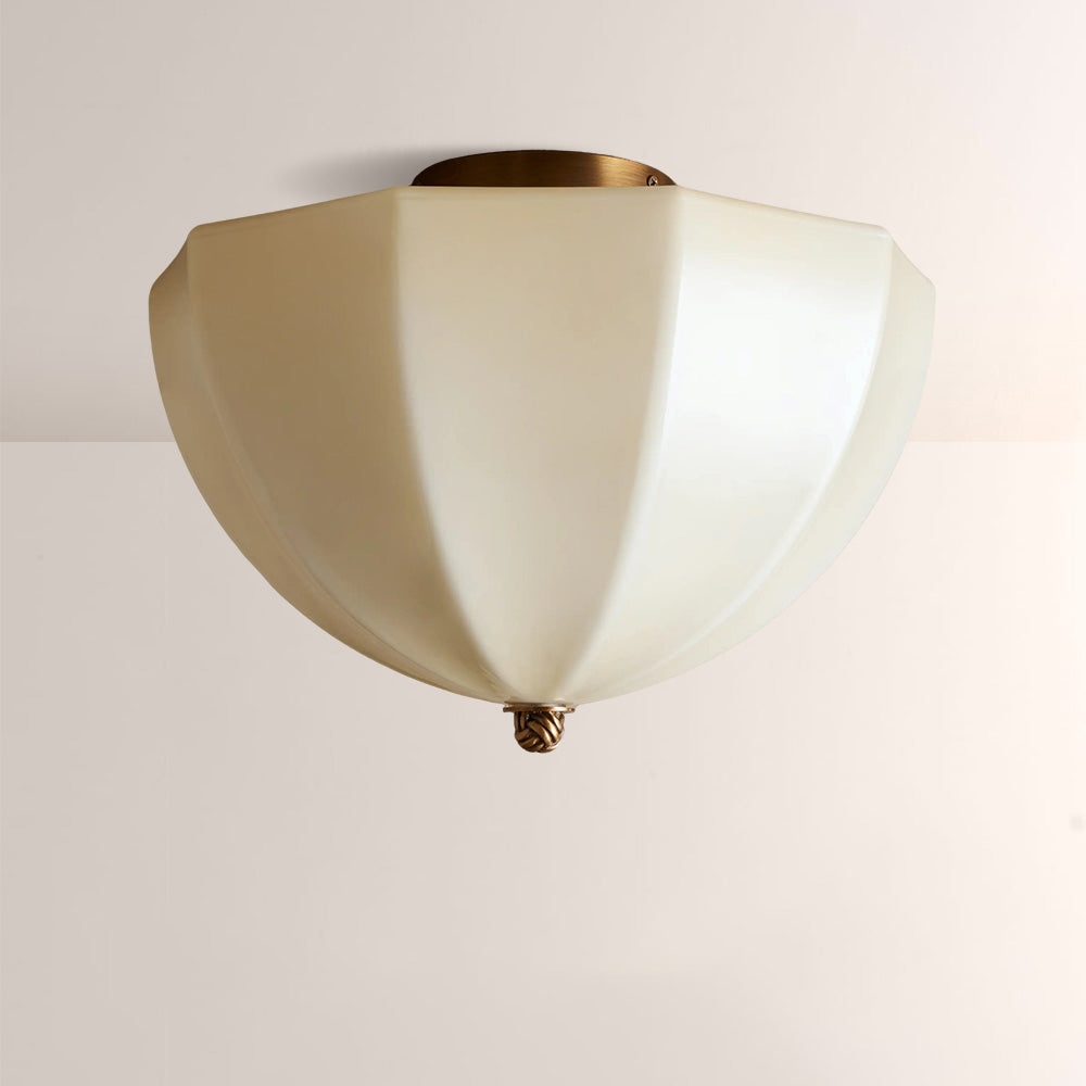 Aveline Ribbed Opal Glass Flush Mount