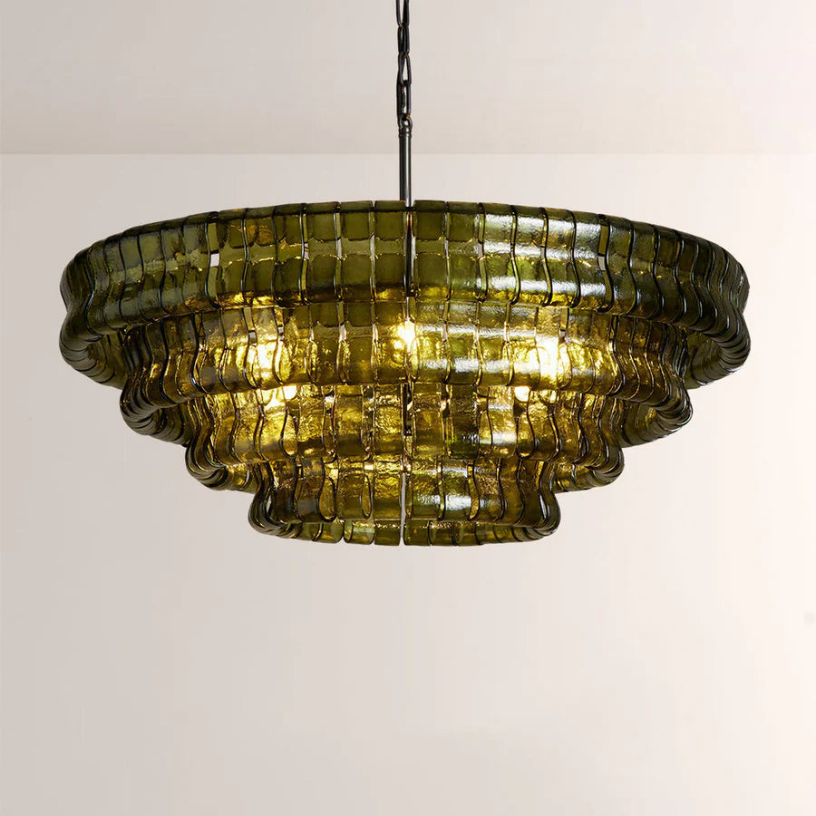 Ghiaccio Glass Round Chandelier 24" 36" 48" 60"