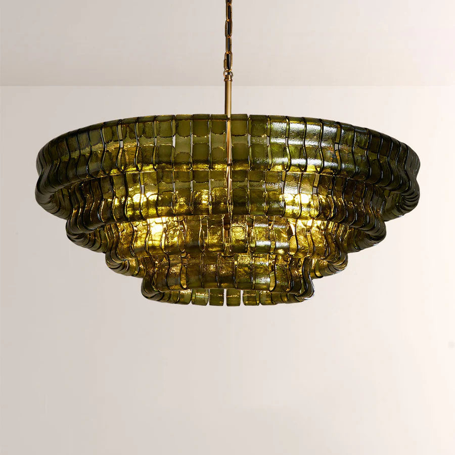 Ghiaccio Glass Round Chandelier 24" 36" 48" 60"