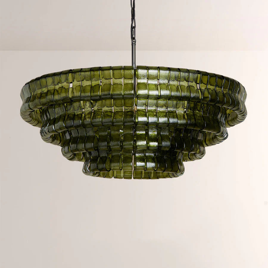 Ghiaccio Glass Round Chandelier 24" 36" 48" 60"