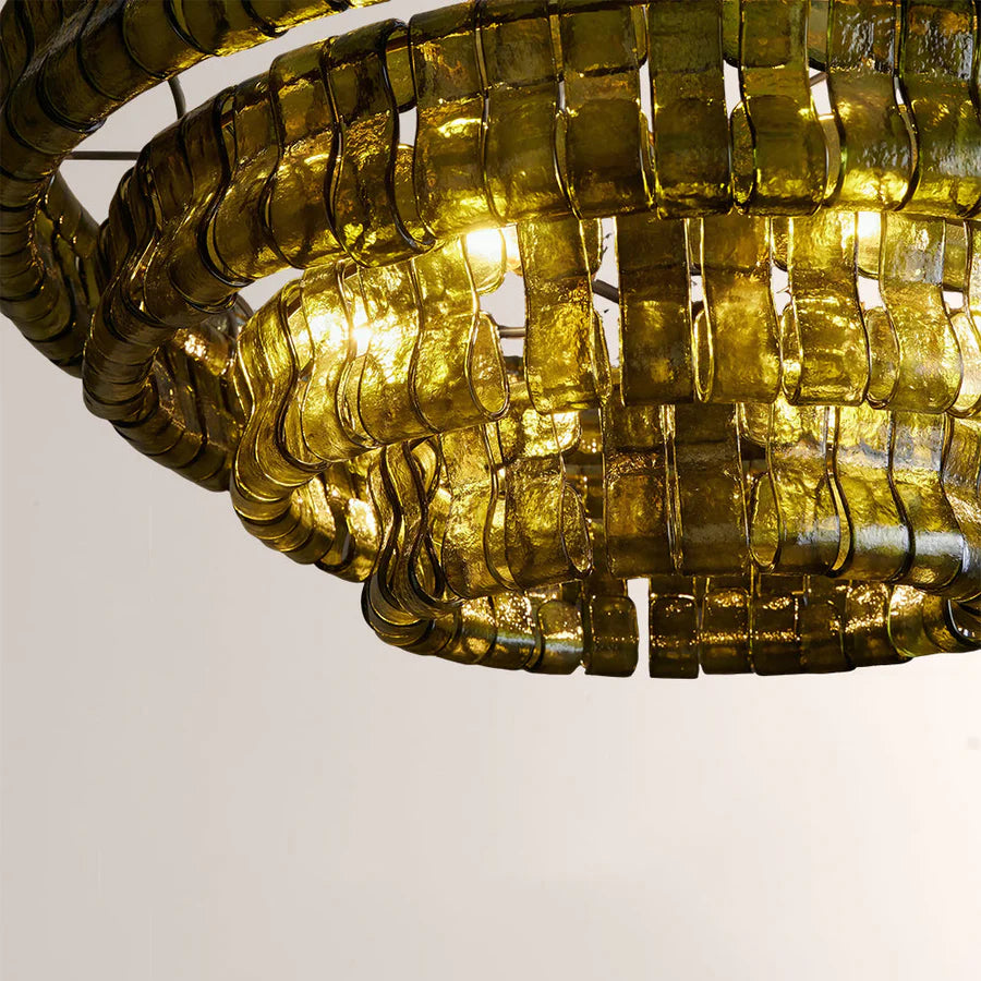 Ghiaccio Glass Round Chandelier 24" 36" 48" 60"