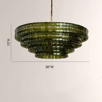 Ghiaccio Glass Round Chandelier 24" 36" 48" 60"