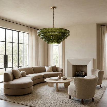 Ghiaccio Glass Round Chandelier 24" 36" 48" 60"