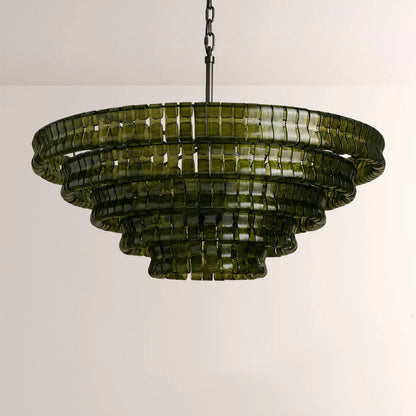 Ghiaccio Glass Round Chandelier 24" 36" 48" 60"