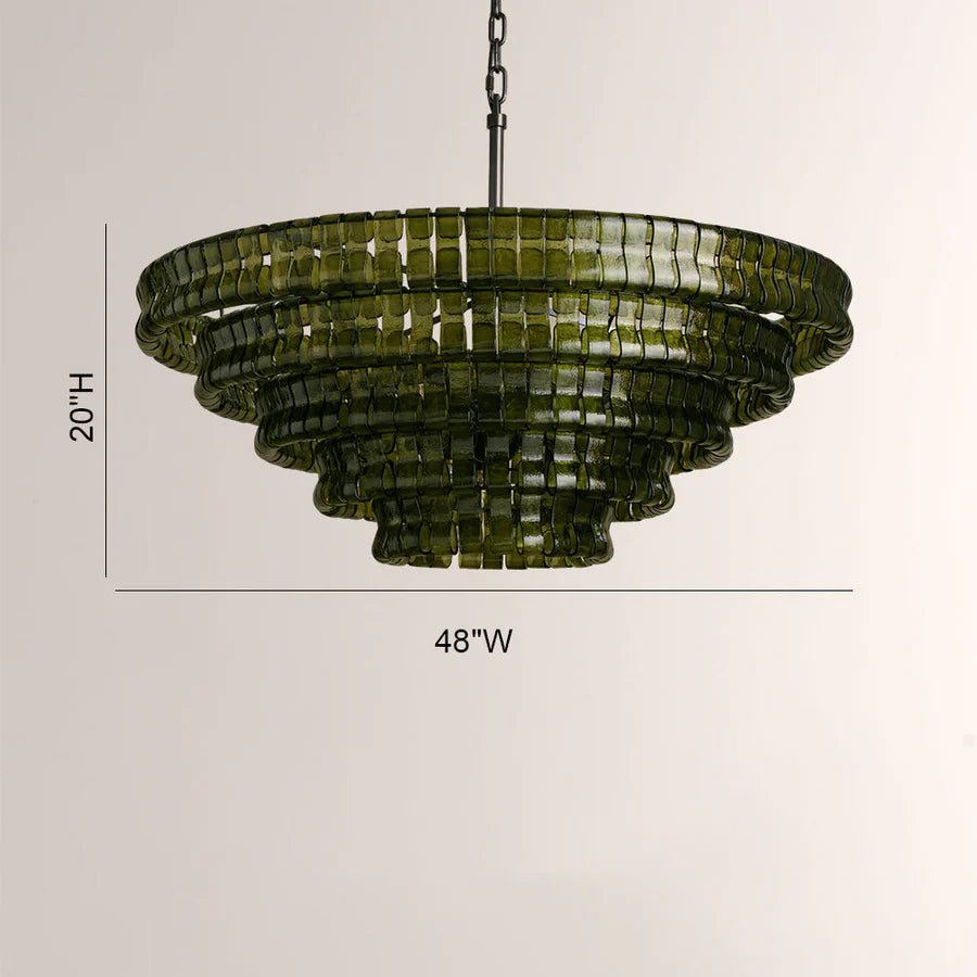 Ghiaccio Glass Round Chandelier 24" 36" 48" 60"