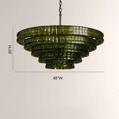 Ghiaccio Glass Round Chandelier 24" 36" 48" 60"