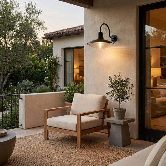 Haven Blackened Iron Ribbed Glass Outdoor Sconce
