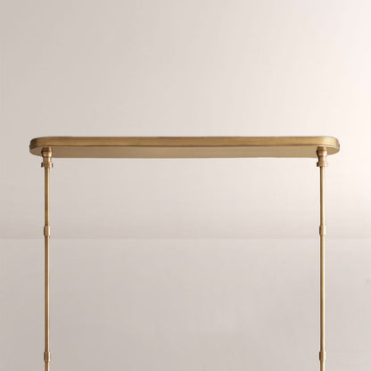 Haven Leather Brass Linear Chandelier