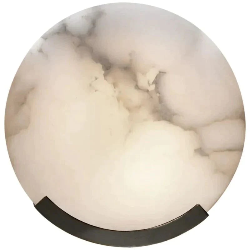 Iris Alabaster Round Plate Sconce,Modern Wall Lamp - gildlamps