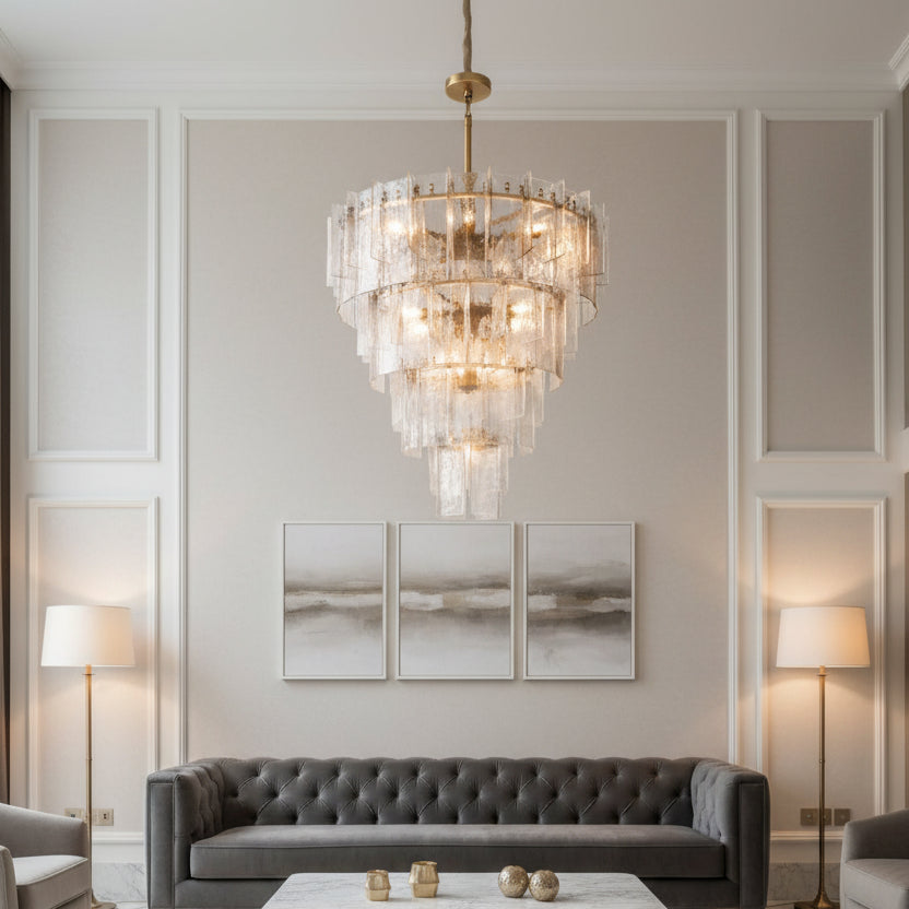 Latracy Multi-layer Round Chandelier 47" - gildlamps