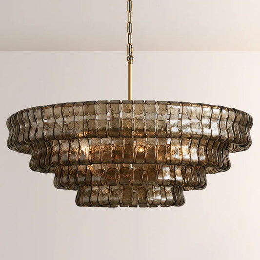 Ghiaccio Glass Round Chandelier 24" 36" 48" 60"