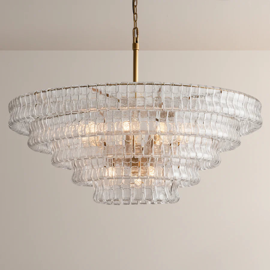 Ghiaccio Glass Round Chandelier 24" 36" 48" 60"