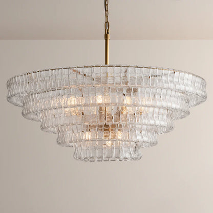 Ghiaccio Glass Round Chandelier 24" 36" 48" 60"