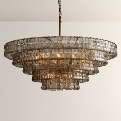 Ghiaccio Glass Round Chandelier 24" 36" 48" 60"
