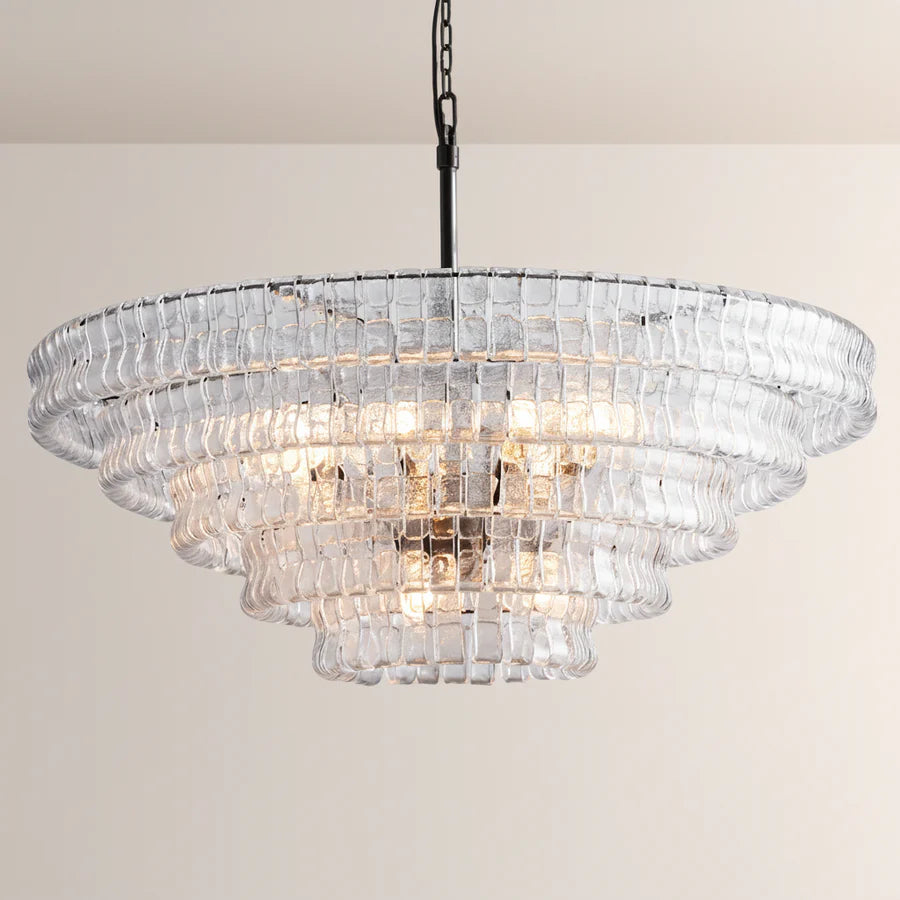 Ghiaccio Glass Round Chandelier 24" 36" 48" 60"