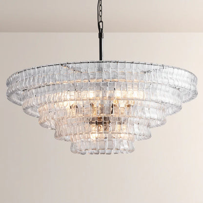 Ghiaccio Glass Round Chandelier 24" 36" 48" 60"