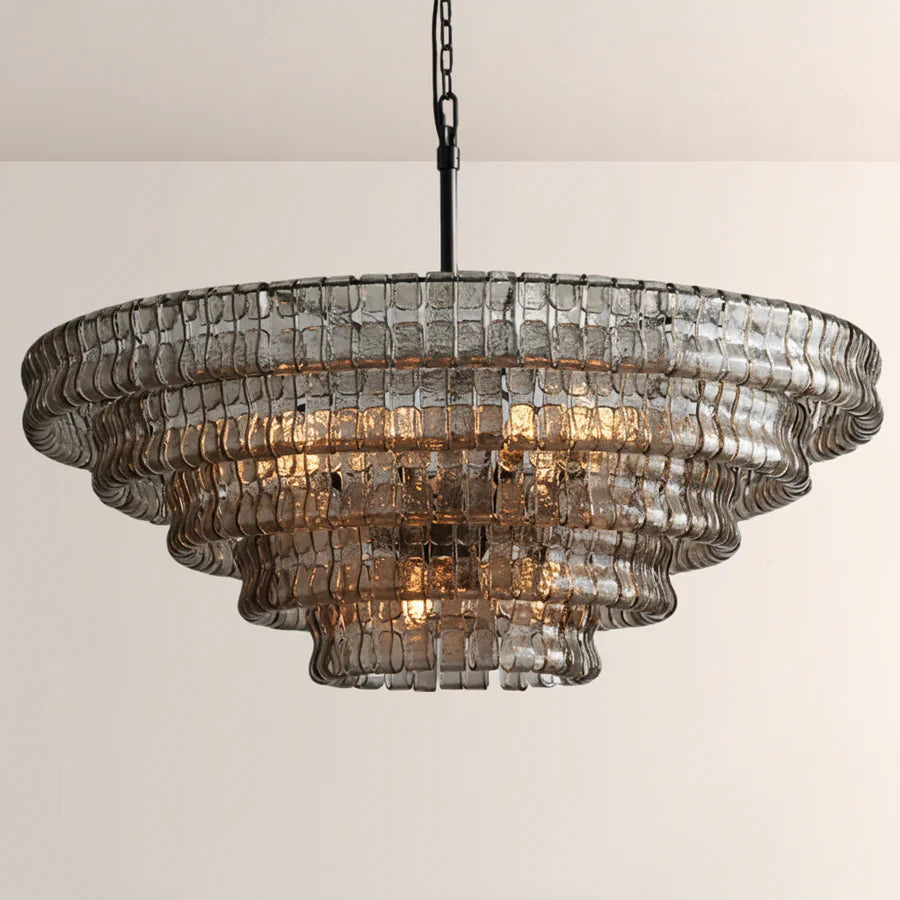 Ghiaccio Glass Round Chandelier 24" 36" 48" 60"