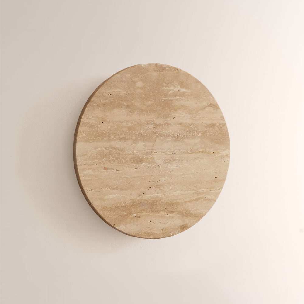 Lira Travertine Disc Outdoor Sconce
