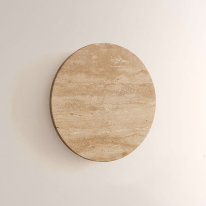 Lira Travertine Disc Outdoor Sconce
