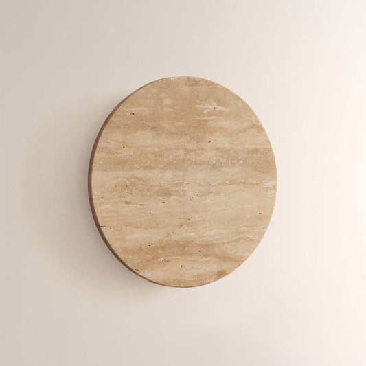 Lira Travertine Disc Outdoor Sconce