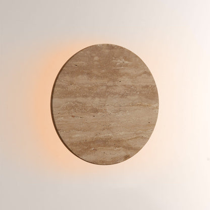 Lira Travertine Disc Outdoor Sconce