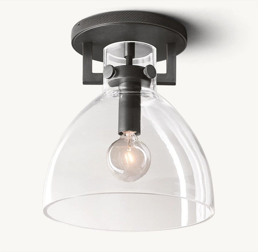 Mechanic Glass Cloche Flushmount
