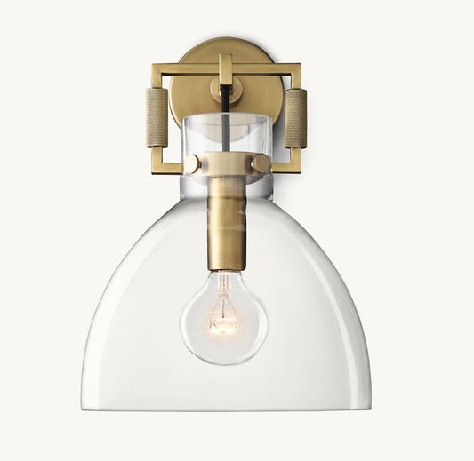 Mechanic Glass Cloche Sconce 10"