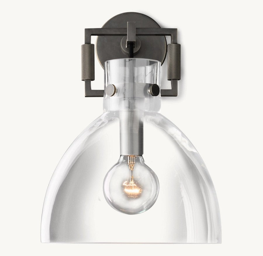 Mechanic Glass Cloche Sconce 10"