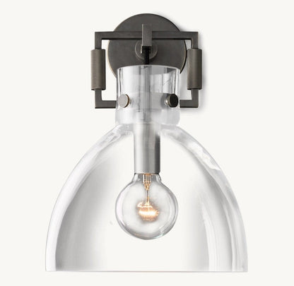 Mechanic Glass Cloche Sconce 10"