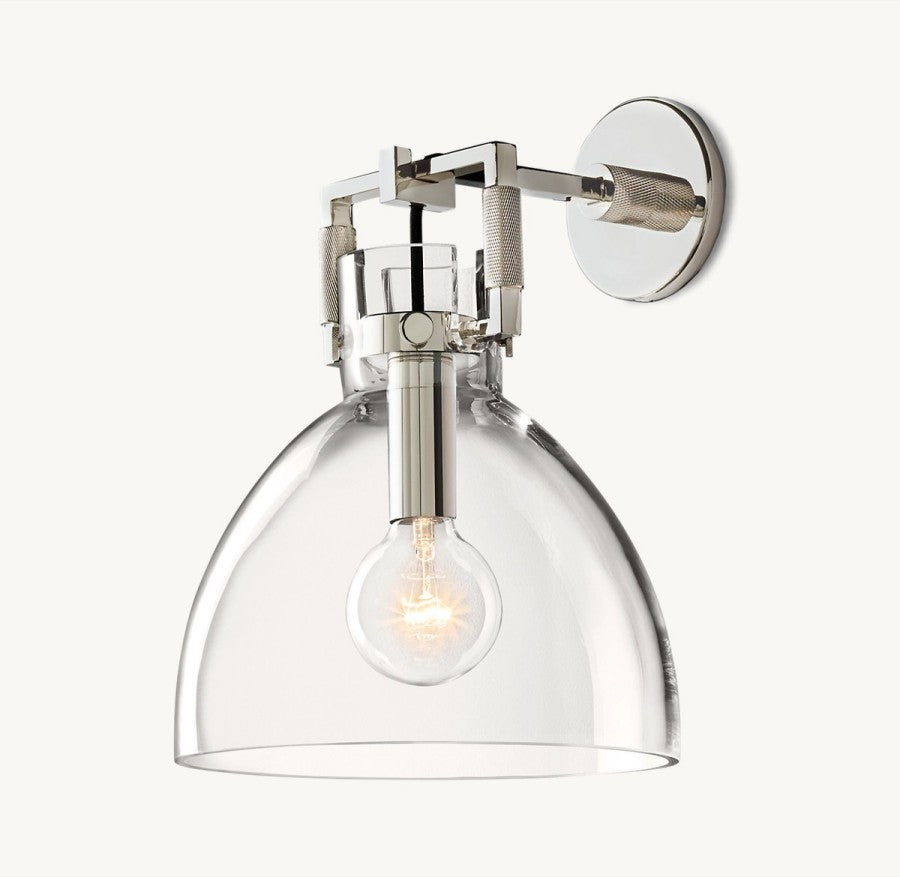 Mechanic Glass Cloche Sconce 10"