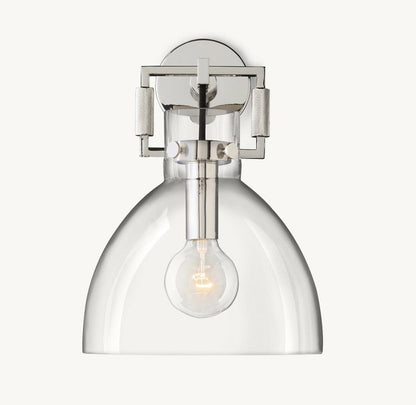 Mechanic Glass Cloche Sconce 10"