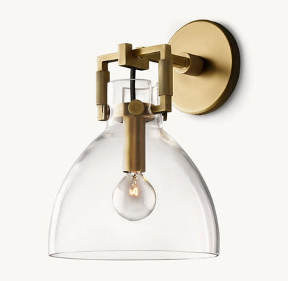 Mechanic Glass Cloche Sconce 8"