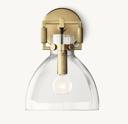 Mechanic Glass Cloche Sconce 8"
