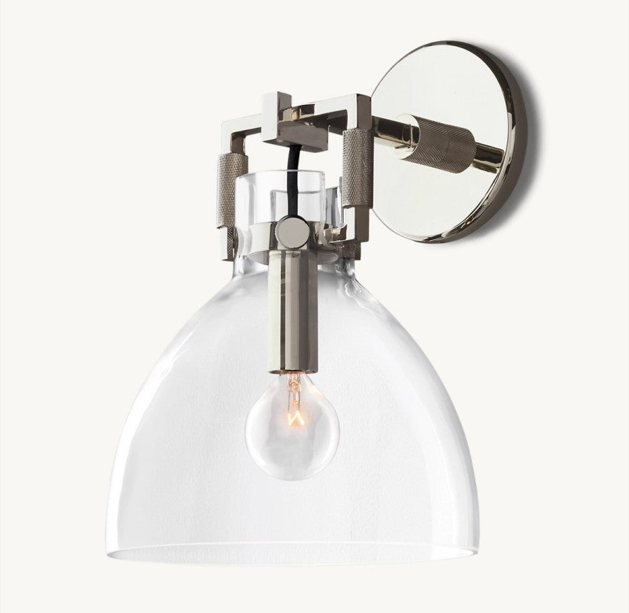Mechanic Glass Cloche Sconce 8"