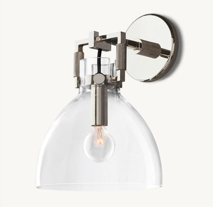 Mechanic Glass Cloche Sconce 8"