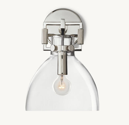Mechanic Glass Cloche Sconce 8"